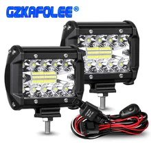60W 4 ZOLL 20LED Wasserdichte Arbeits Licht LED Licht Bars Spot Flut Strahl für Arbeit Fahren Offroad Boot Auto traktor Lkw 12V 24V