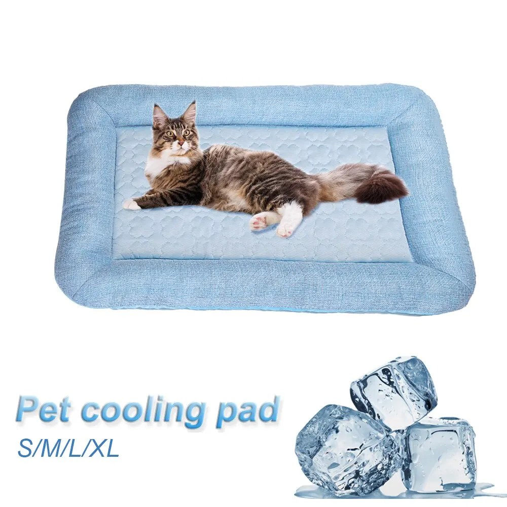 

Summer Pet Cooling Mat Cool Bed Dog Cat Pillow Pads Home Outdoor Puppy Seats Washable For Small Medium Large Dogs Auto