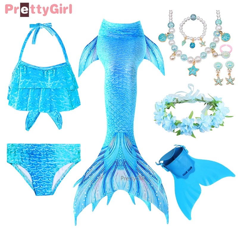 PrettyGirl купальный костюм для девочек с хвостом русалки моноластами Детское платье