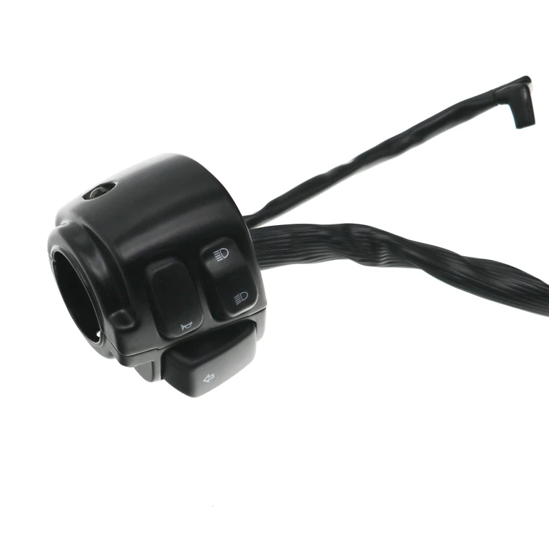 MoFlyeer 25mm Aluminum Motorcycle Handlebar Control Switches Kill Start Turn Signal Switch Button With Wiring Harness