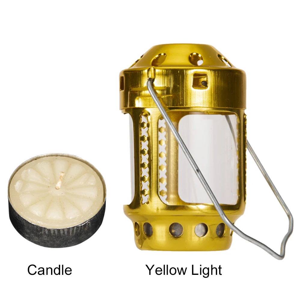 Portable Aluminum Alloy Candle Lantern Brass Hanging Candlestick Tea Light Lamp for Outdoor Night Fishing Camping Accessories | Спорт и