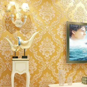

3D Non-Woven Wall Paper Luxury Modern Metallic Damask Wallpapers For Bedroom Living Room Wallpapers RollHome Decor