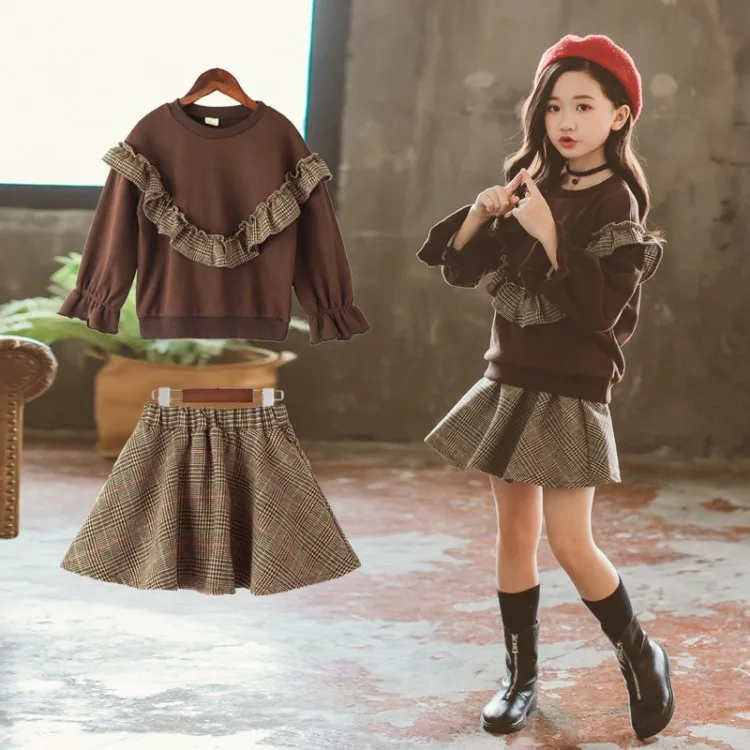 

Girls' Sweater Skirt 2019 Spring And Autumn New Style Children Korean-style Western Style Two-Piece Set Fashionable Clothes Fash
