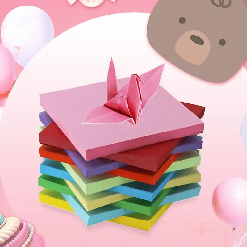 

Paper Handmade Paper Origami Scrapbooking Portable Color Origami Square 100Pc/200pcs Colorful Double Sided Square Paper Hand