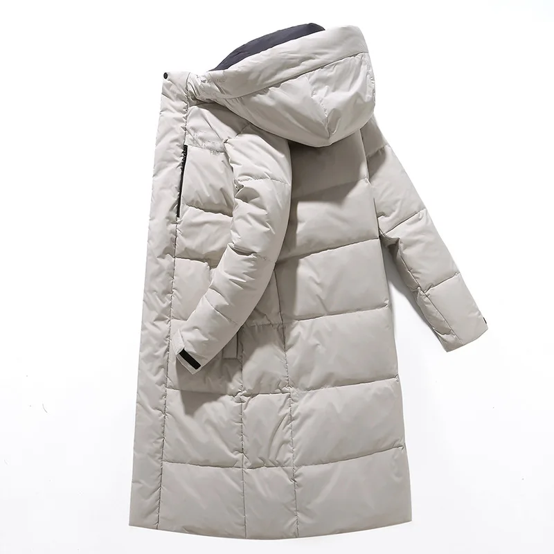 

Nice Pop Winter Fashion Brand Down Jacket Men Duck Down Streetwear Feather Coats Long Hooded Warm Mens Clothing