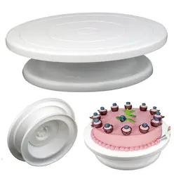 DIY выпечка инструмент Пластик торт плита поворотный стол вращающийся против скольжения круглая подставка для торта украшения торта