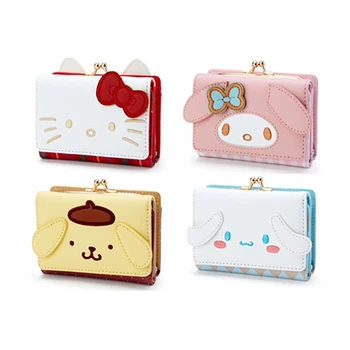 

Cute Kuromi Small Wallet Short Paragraph Ladies Girls Wallet Cartoon Mini Folding Bag Ladies Multilayer Coin Purse Card Package