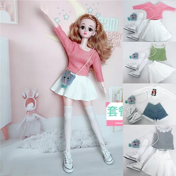 Fashion 60cm BJD Doll Cloth Female Sweater Dress with Shoes Bag Toys Dress Beauty BJD Suit Dress 1