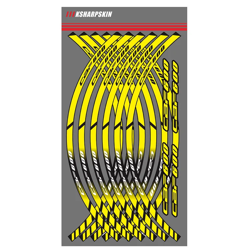12 полосок, наклейка на колеса мотоцикла, светоотражающая оправа, полоса, внешний обод, украшение, аксессуар, наклейка s для HONDA CBF600 cbf600 CBF 600 - Цвет: 1