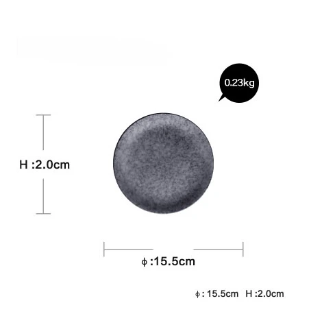 Минималистичная серая керамическая миска, тарелка для риса, чашка, скандинавский западный стиль, набор керамической посуды, Мраморная серая фарфоровая посуда - Цвет: Plate S