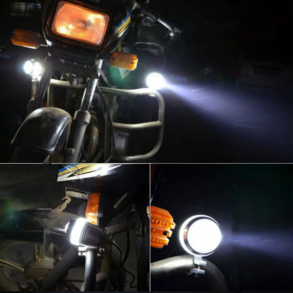 Hot Universal Waterproof Black Shell U3 LED Motor Bike Motorcycle Headlight Spot Light (5)