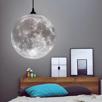 

3D Print Pendant Moon Lights Novelty Creative Moon Atmosphere Night Light Lamp Restaurant/Bar Hanging Lighting Pendant Lamp