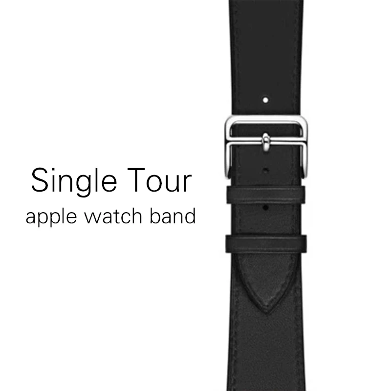 Kebitt, натуральная кожа, для мужчин и женщин, ремешок для apple watch, серия 5, 4, 3, 2, 1, iwatch, ремешок, 38, 40 мм, 42, 44 мм, ремень, одиночный тур, полосы - Цвет ремешка: Black