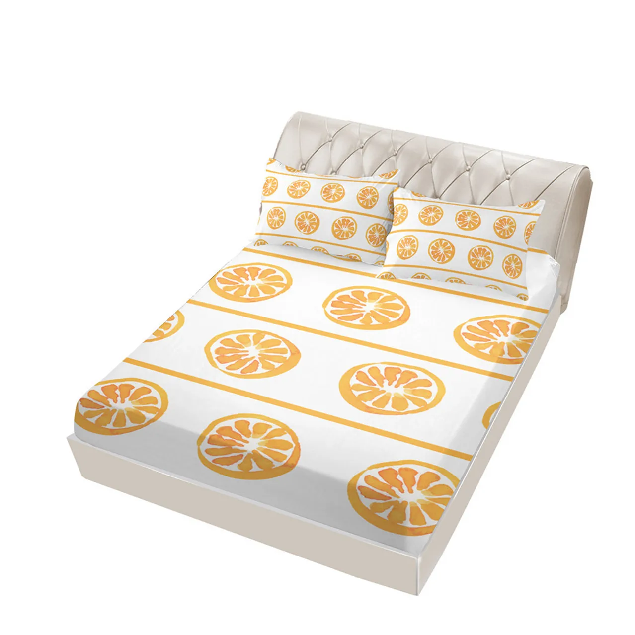 29 Fruit Fitted Sheet, Lemon Style Soft Decorative Fabric Bedding All-Round Elastic Pocket, Wrinkle& Fade Resistant Bedding - Цвет: 29
