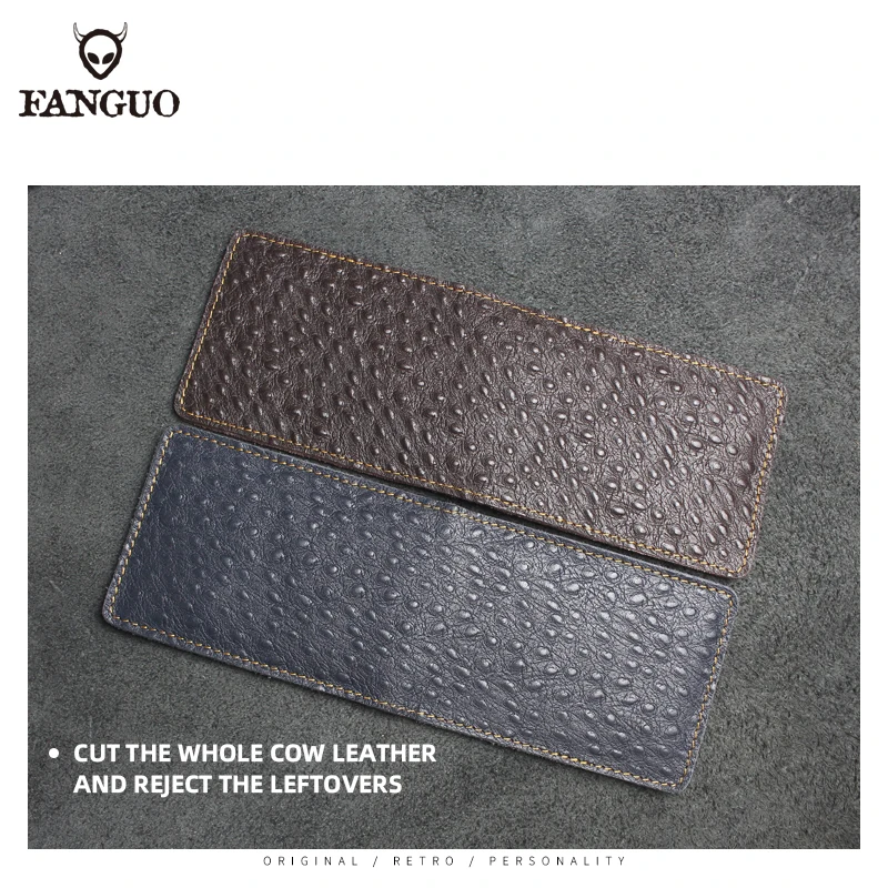 Handmade Genuine Leather Ostrich Pattern Driver License Documents Bag Driving Cover Credit/Bank Card Holder ID Card Slot