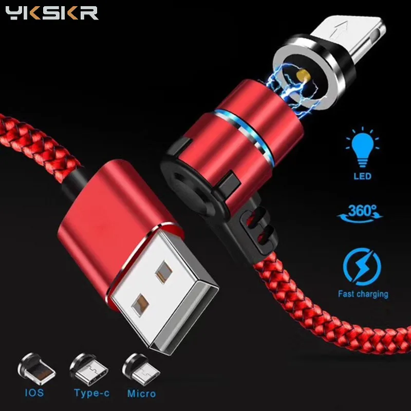 Магнитное зарядное устройство USB-кабель для iPhoneXR 11 Samsung S20 Huawei P40 светодиодный 90