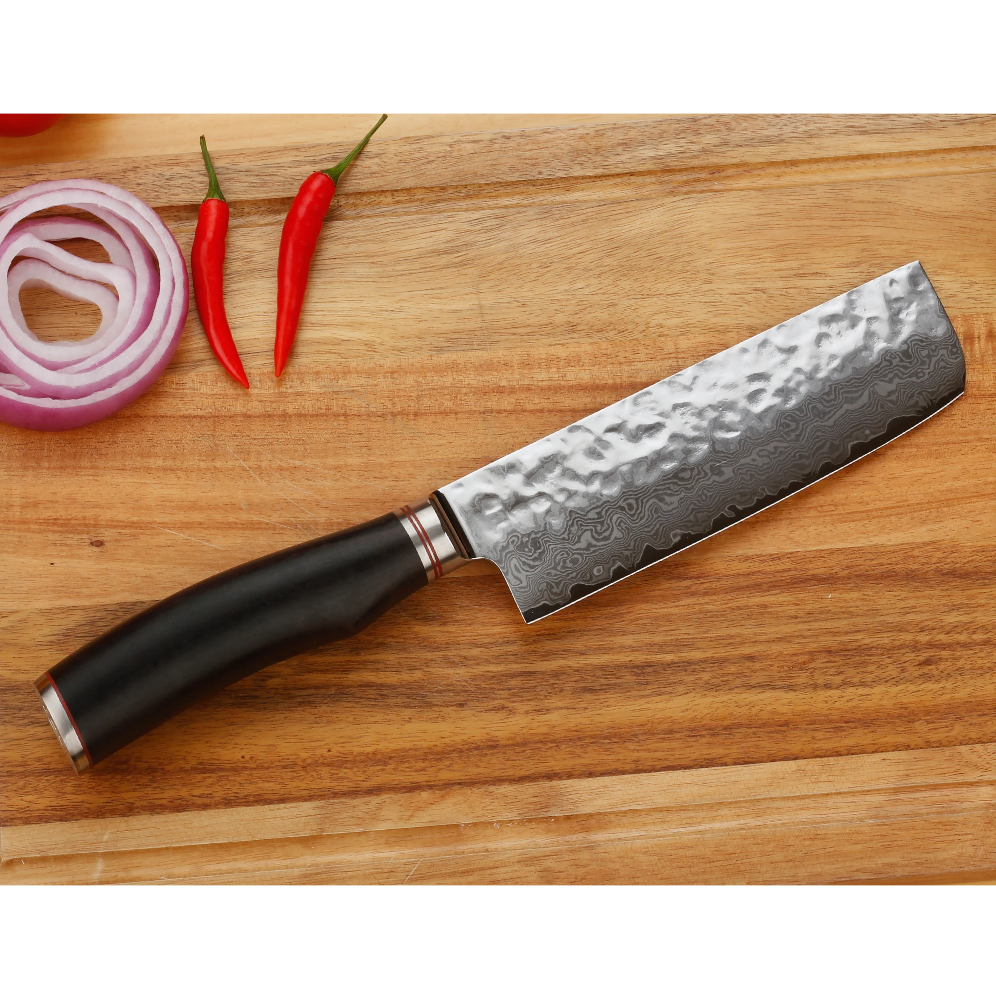 Youssunlong Nakiri 6 5 дюйма японская ручка Usuba VG10 из натурального черного дерева в Дамаске