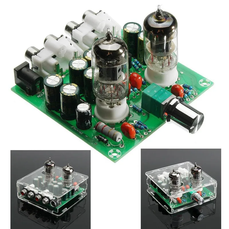 AC 12V 6J1 Valve Pre amp Tube PreAmplifier Board Headphone Amplifier Buffer Case