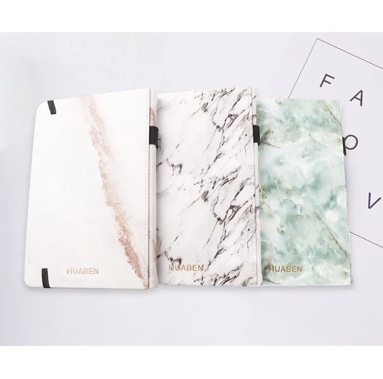Блокнот A5 Bullet journal с мраморной текстурой, кожаный, ручной работы, планировщик, в горошек, 160 страниц, 120 г/м2, держатель для ручек, две закладки