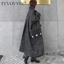 TVVOVVIN Зима Новые линии шерстяное уплотненное Свободное пальто длинное шикарное шерстяное Zi Ge зернистое пальто женское зимнее. L637