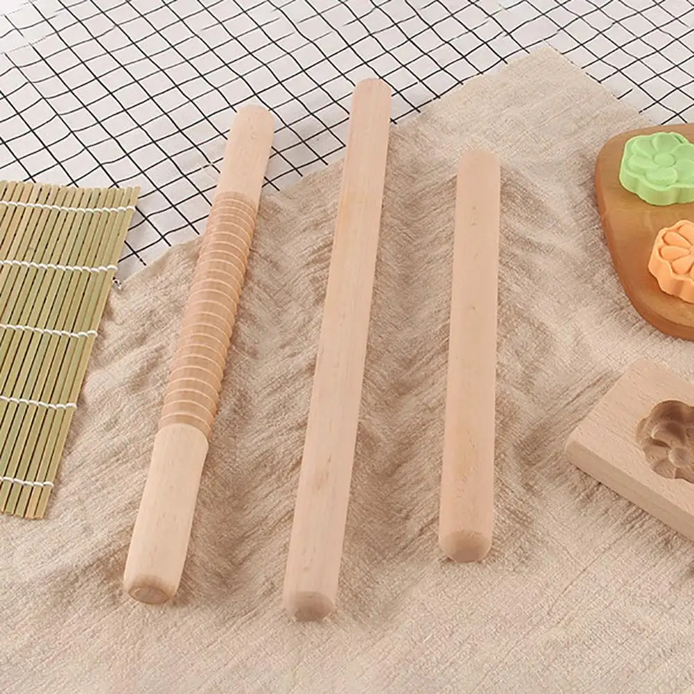 

Wooden Non-Stick Rolling Pin Pastry Flour Cake Dough Roller Kitchen Baking Tool