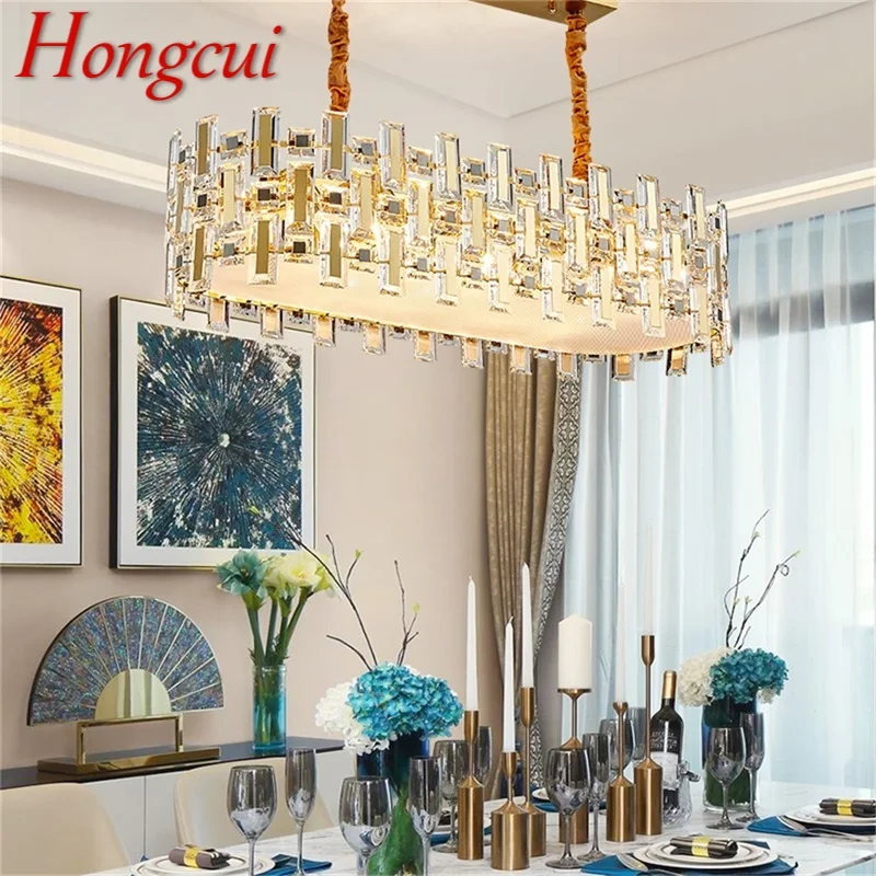 

Hongcui Postmodern Pendant Light Creative Gold Chandelier LED Luxury Crystal Lamp for Home Decoration