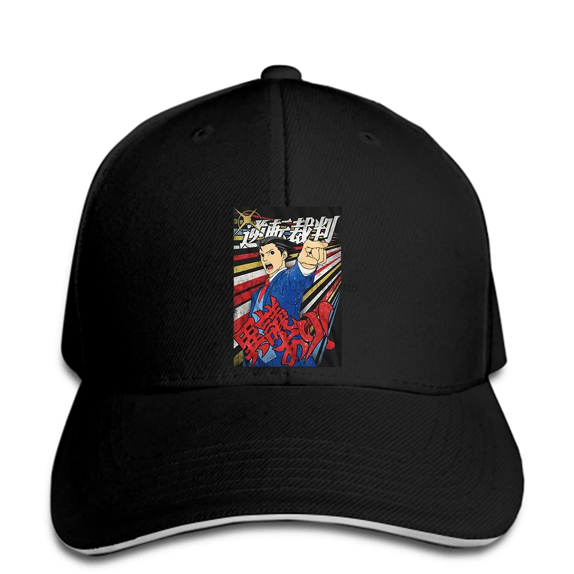 American Classics Ace Attorney Igiari Pointing The Finger Black Adult Baseball cap Tee snapback hat Peaked | Аксессуары для одежды