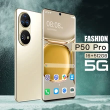 Version globale P50 Pro Smartphone 6.7 pouces 16 GO + 512 GO 24 + 48MP 4G 5G Téléphone Portable téléphones Android Débloqué Celulares téléphone Portable