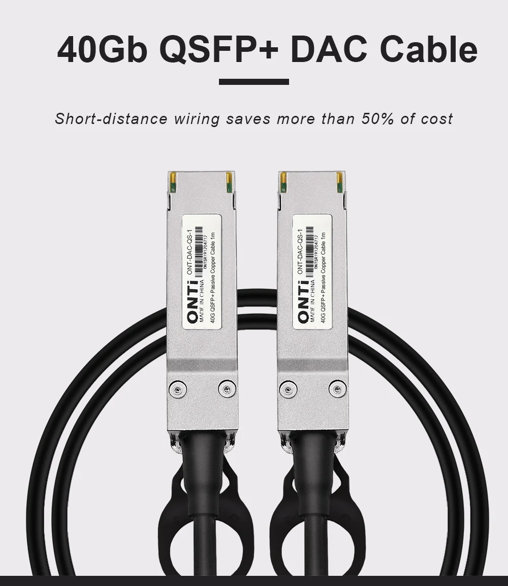 ONTi 40G QSFP+ к QSFP+ кабель DAC 0,5 м 1 м 2 м 3 м 5 м 7 м пассивный прямой медный кабель Twinax для huawei Cisco Dell Juniper