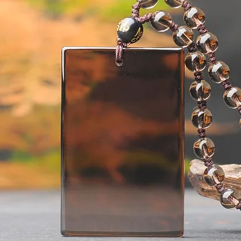 

Ice Black Obsidian Necklace Pendant Natural Gemstone Women Jewelry Mens Good Luck Fashion Precious Gift Award Vintage Male 2020