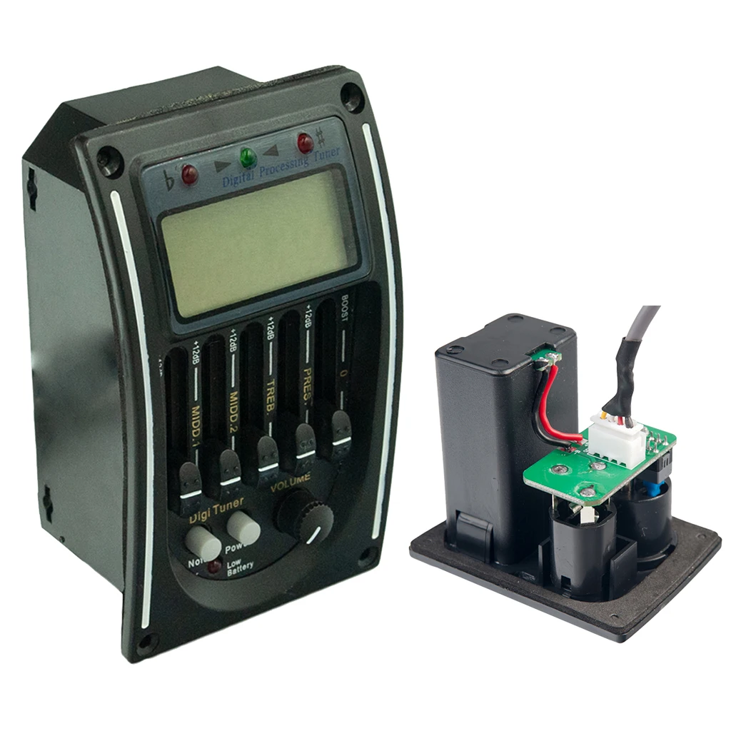 5 Band Acoustic Folk Classical Guitar EQ Equalizer Preamp Piezo Pickup Tuner AMP with LCD Display