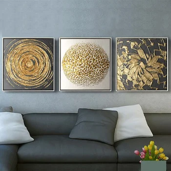 

Modern Abstract Golden Square Art Print Canvas Mural Living Room Bedroom Wall Decoration Poster Painting