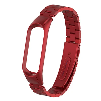 HANGRUI mi Band 4 металлический ремешок из нержавеющей стали для Xiaomi mi Band 4/3 Замена браслета mi band 4 совместимый ремешок с пряжкой - Цвет: Red