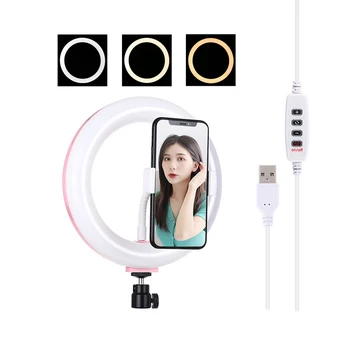 

PULUZ 7.9inch 20cm LED Selfie Ring Light 6500K-3200K 3-Mode Dimmable LED Curved Diffuse Ring Lamp for youtube makeup photography