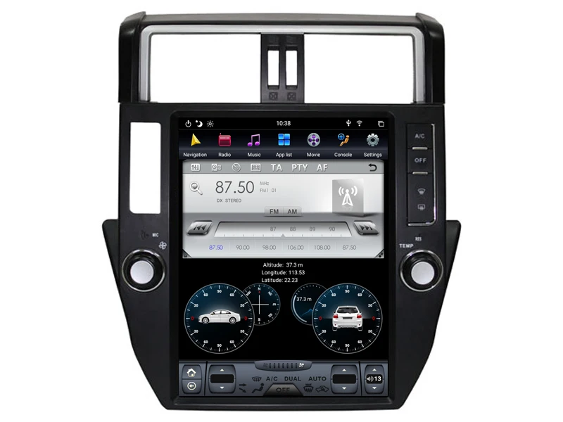 AVGOTOP Android 8,1 Tesla Автомобильная Мультимедийная система для TOYOYA PRADO 2010-2013 6 ядер+ 4G+ 32G ips экран