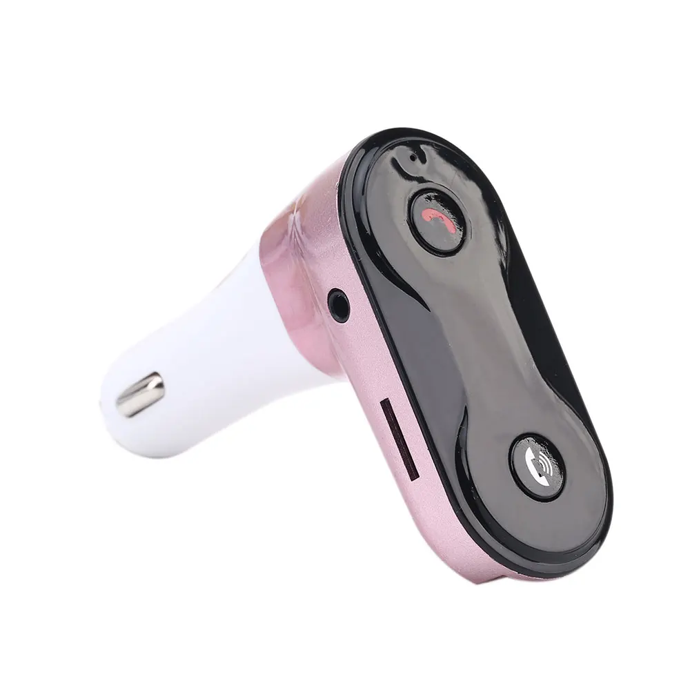 Vehemo 3.5mm with Mic Car FM Radio Car Mp3 Player Adapter Bluetooth Car MP3 Music Calling Portable Audio - Название цвета: rose gold