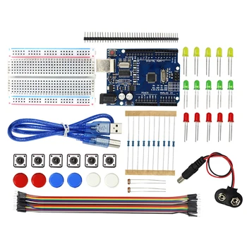 

Electronics Basic Kit Power Supply Module Breadboard Jumper Wire LED Resistor for Arduino Raspberry Pi