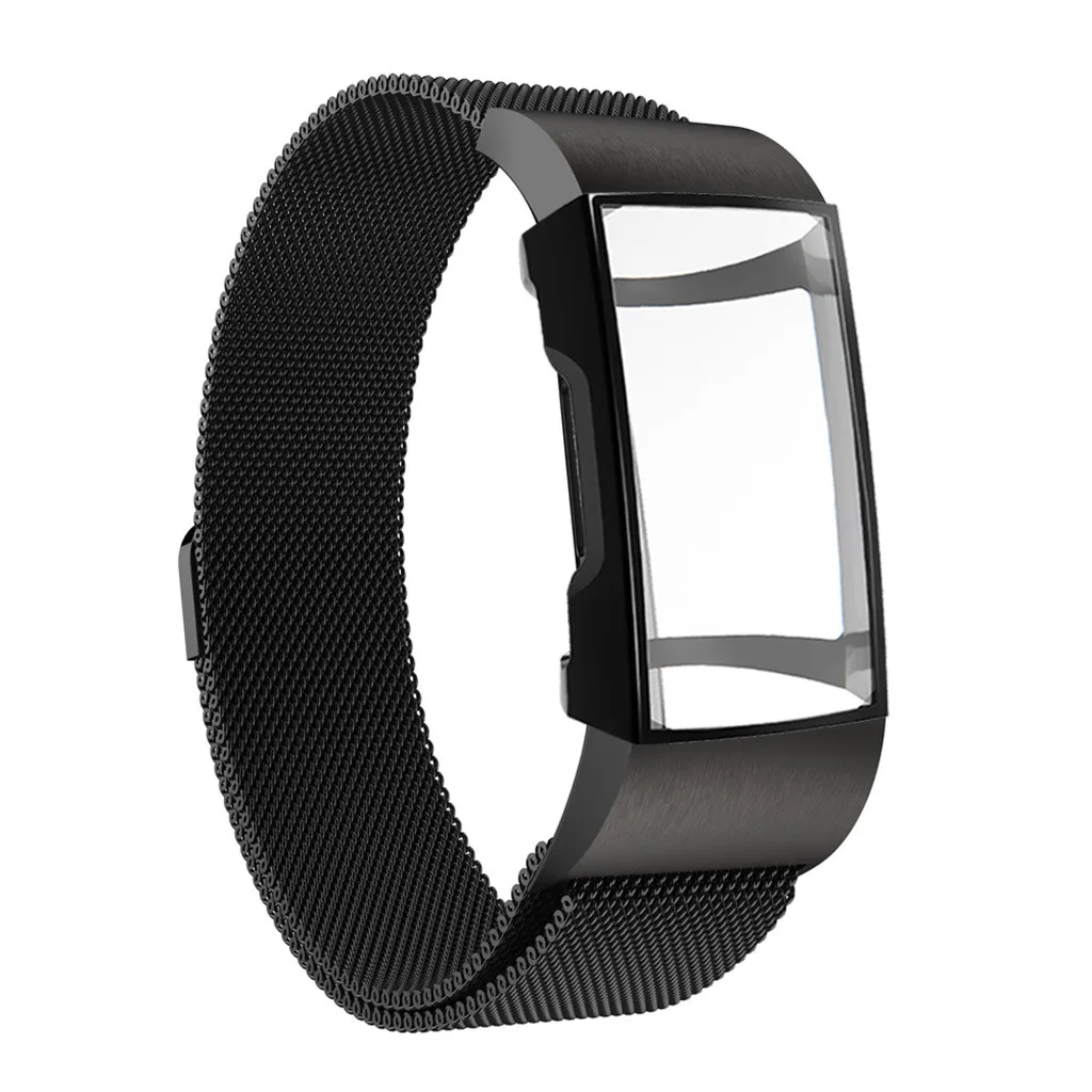 Металлические полосы+ чехол для Fitbit Charge 3 фитнес-трекер Миланская нержавеющая сталь Магнитная Замена для мужчин t для женщин и мужчин