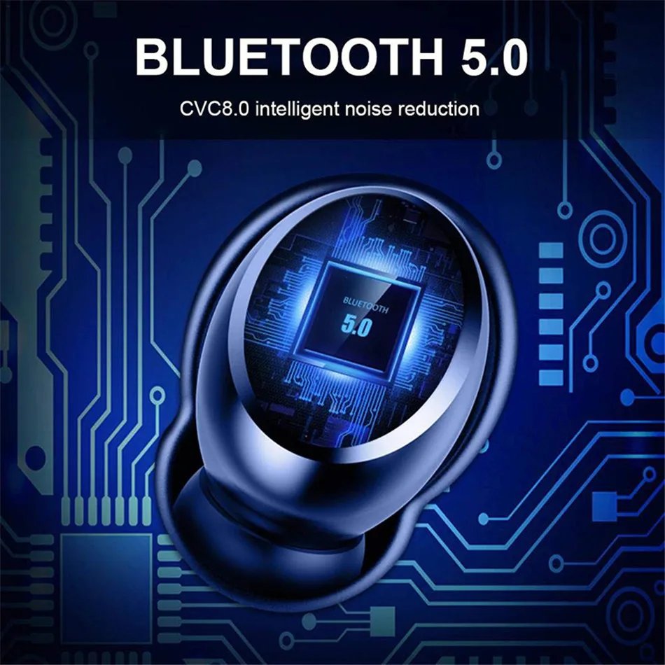 OTTWN V10 беспроводные наушники Bluetooth V5.0 Спортивные Беспроводные наушники светодиодный дисплей сенсорное управление Стерео наушники с микрофоном