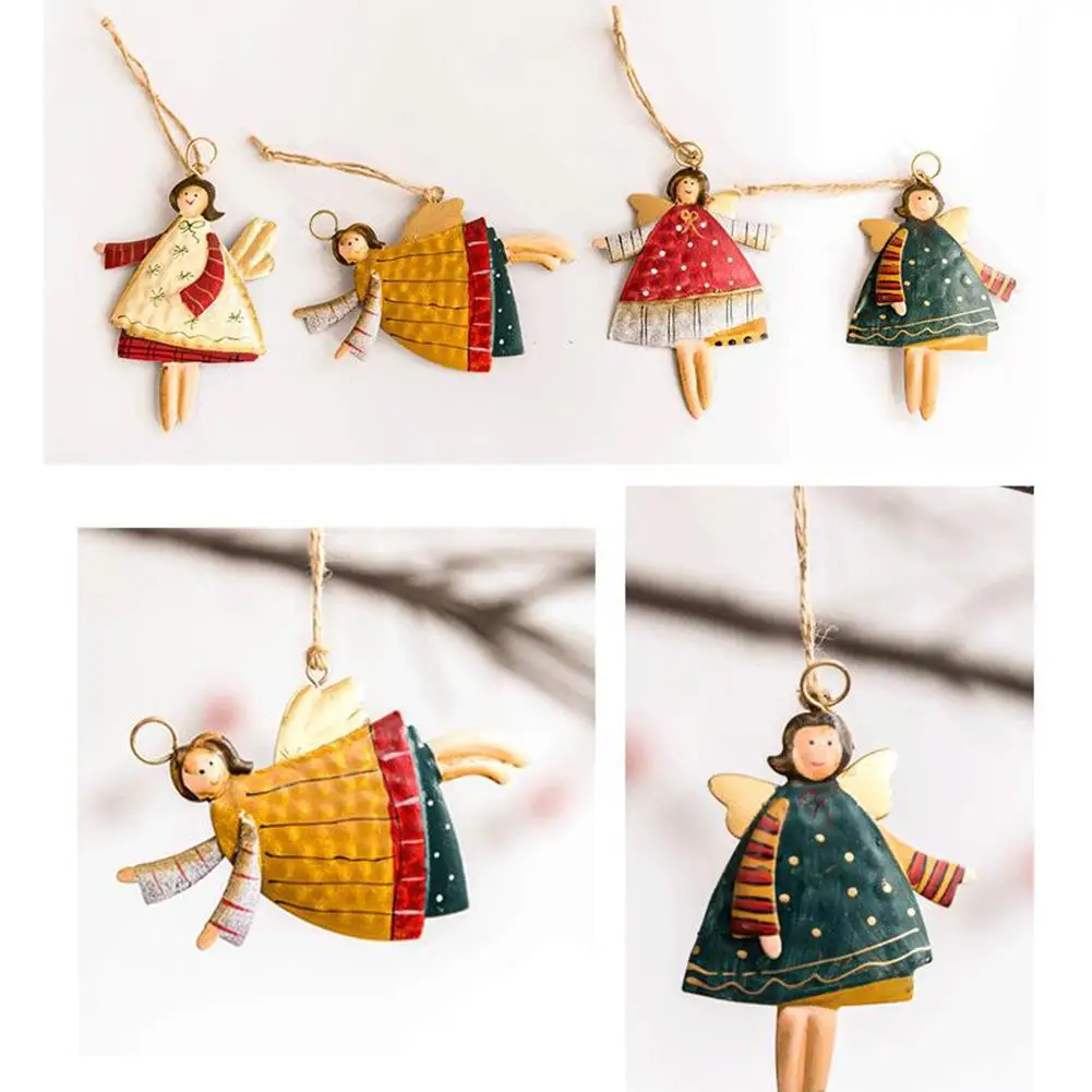 Christmas Retro Angel/Old Men Shape Wrought Iron Hanging Pendant Xmas Tree Decoration | Дом и сад
