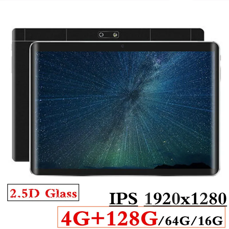 2.5D стекло 6G+ 128G/64G/16G 10,1 дюймов 4G LTE планшетный ПК Android8.0 Восьмиядерный ПК планшеты 1920*1280 Разрешение мощности 8MP 5000mAh