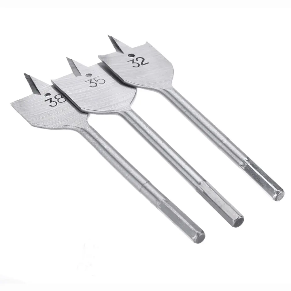 17Pcs Metric Sizes 6-38MM Woodworking Machine Hexagonal Handle Flat Wood Drill Bits Set Bit Wallated Wood Open Hole