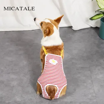 

MICATALE Pet Dog Striped Strap Physiological Pants Panty Menstruation Pants For Female Teddy Underwear For Boy Dog Cat Hot Sell