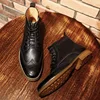 DESAI Upgraded Zipper Men's Brock Boots Carved Business British Style Men's Shoes Genuine Leather Boots Men Ankle Boots ► Photo 3/6