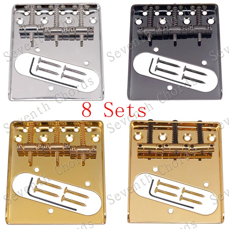 

8 комплектов, 4 цвета, пепельница TL, мост для электрической гитары с 3 седлом, искусственная кожа (струны через мост или корпус)