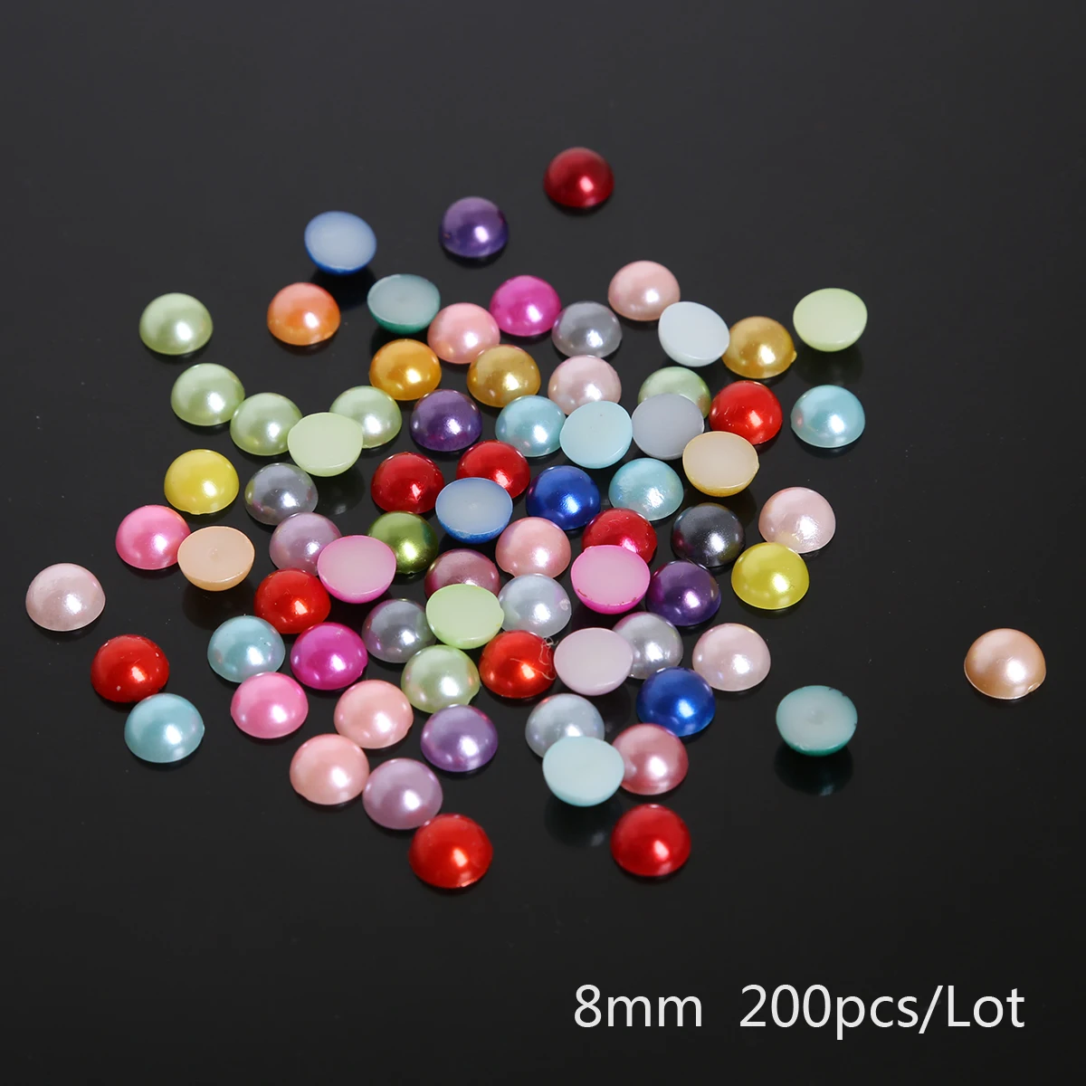 8mm half round 50-1000 шт смешанные цвета размер полукруглые жемчужные бусины Ремесло Кабошон Украшение для альбома Flatback Дизайн Ногтей Бисер для одежды DIY - Цвет: 8mm half round