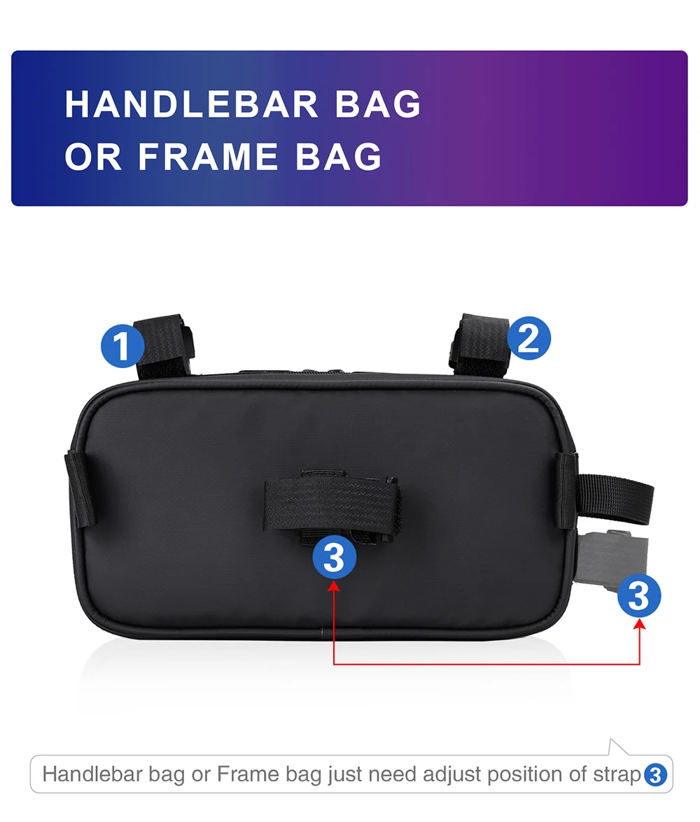 Rhinowalk Bicycle Front Frame Triangle Bag 2.5L Waterproof Handlebar Bike Bag Multifunction for mountain Bike Cycling Waist Bags (9)
