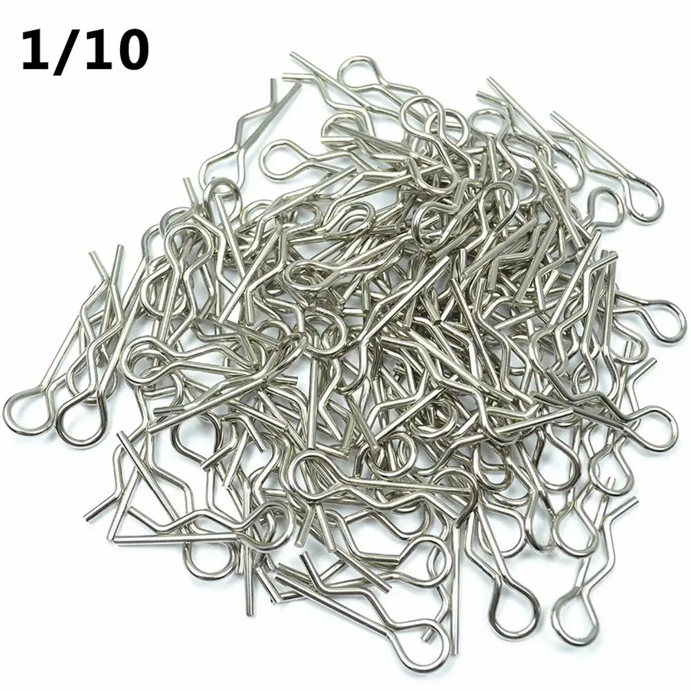 100pcs 1:10 Universal Scale Bend Body Clips Pins Sliver Black Buggy Shell RC Car Parts For Redcat HPI Himoto HSP Truck 100pcs 1:10 Universal Scale Bend Body Clips Pins Sliver Black Buggy Shell RC Car Parts For Redcat HPI Himoto HSP Truck