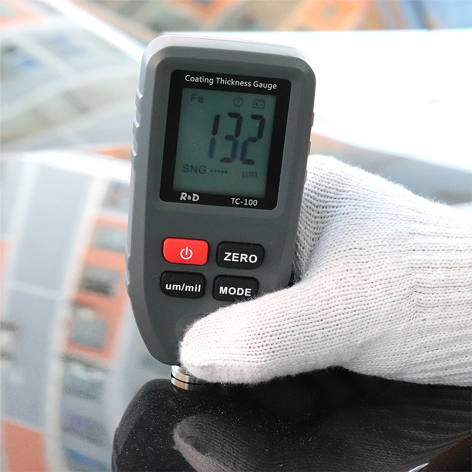 R&D TC100 Automobile Thickness Gauge Car Paint Tester Thickness Coating Meter Russia Manual Ultra-precise 0.1micron/0-1300 Fe&NF