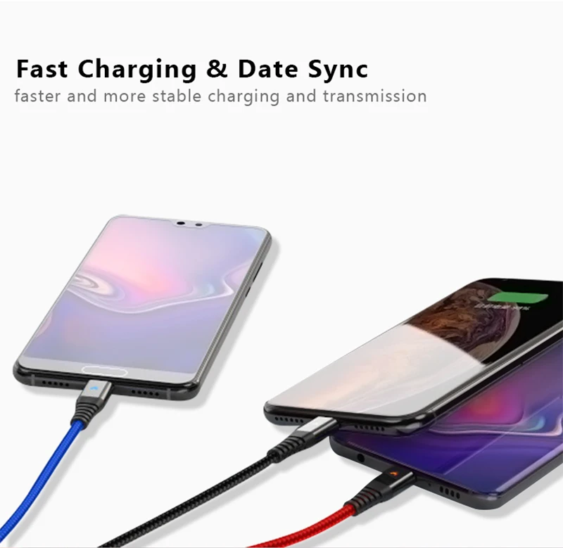 USB кабель для iPhone XS X 8 7 6 зарядное устройство 3 в 1 микро USB кабель для Android USB TypeC кабели для мобильных телефонов для samsung S9